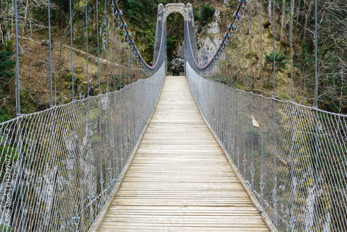 Holtzarte suspension bridge, Aquitaine, France