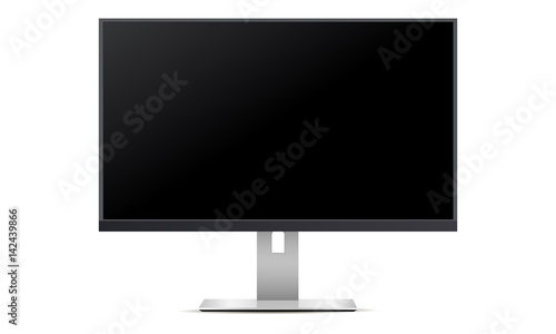 TV screen with black screen. Mockup monitor allow you to display your designs and layouts into a digital device showcase. Vector illustration