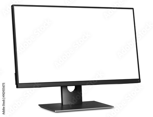 computer monitor with white blank screen