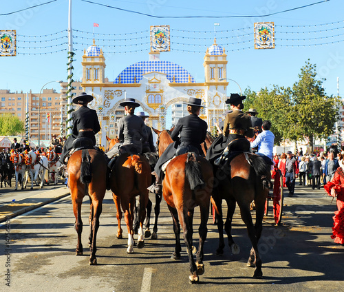 On horseback at the fair, Feast in Spain