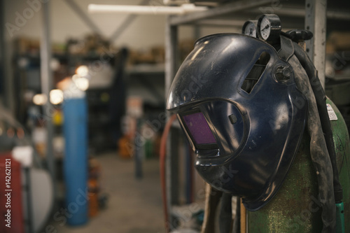 welding mask in workshop