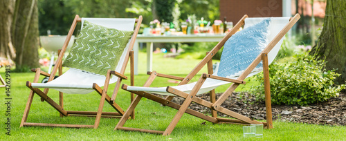 Two deck chairs