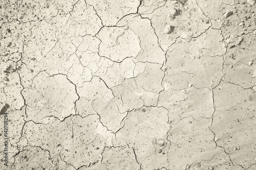Top view of cracked and barren ground.