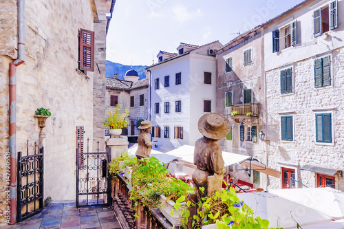 Streets of the old town of Kotor, Montenegro