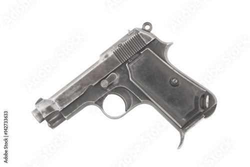 Old Pistol on White Background Left