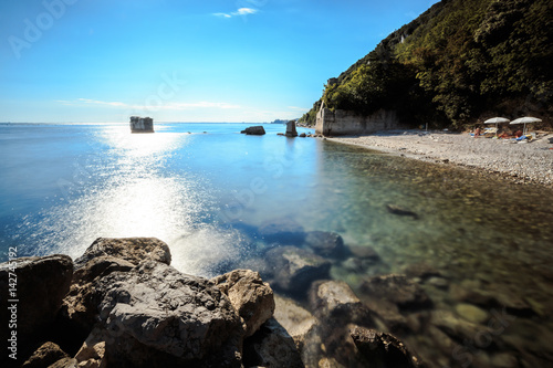 summer day at the beach in the gulf of Trieste