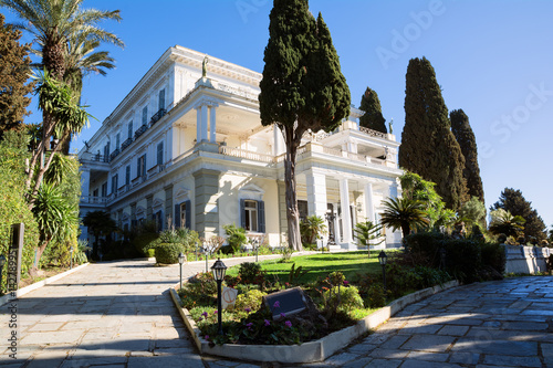 Achilleion palace in Corfu Island, Greece, built by Empress of Austria Elisabeth of Bavaria, also known as Sisi.
