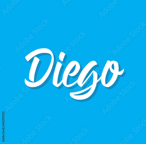 diego, text design. Vector calligraphy. Typography poster.