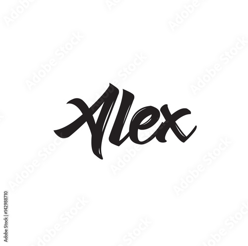 alex, text design. Vector calligraphy. Typography poster.
