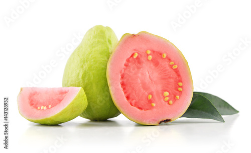 Guava fruit with leaves