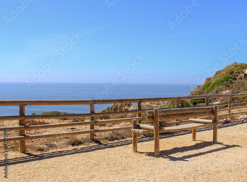 bench at coast of Portugal, Sagres, Algarve