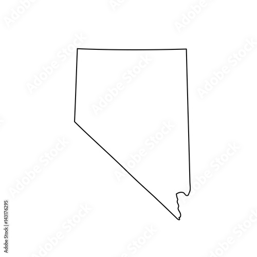 Map of Nevada on white background. Vector.