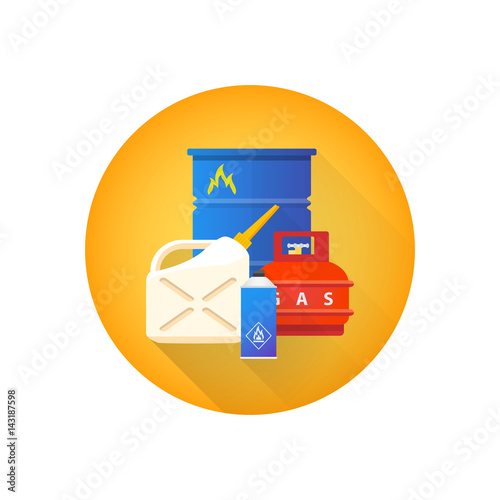 vector combustible hazardous waste icon.