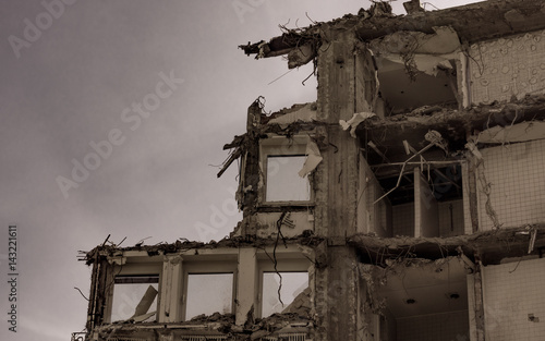 ruined brick. ruins of a city . Ruins from war. abandoned houses