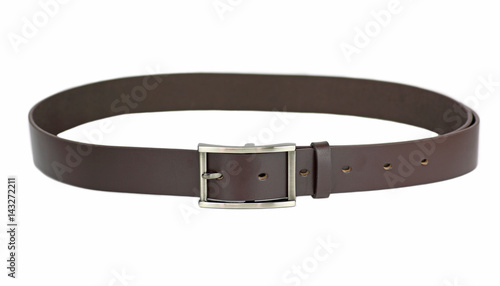 Leather belt for men . Isolate on white background