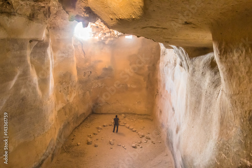 Underground tank for storing water in the ancient fortress of Masada - Israel