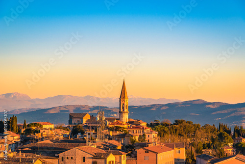 Scenic view of the italian city of Perugia in Umbria