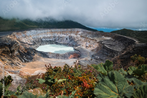 Main active crater of the volcano of Poas. Costa Rica