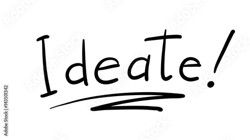 Business Buzzword: ideate - vector handwritten phrase