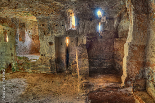 Matera, Basilicata, Italy: interior of an old cave house