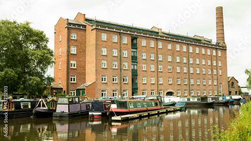 Boats on the Macclesfield Canal, outside the original Hovis Mill