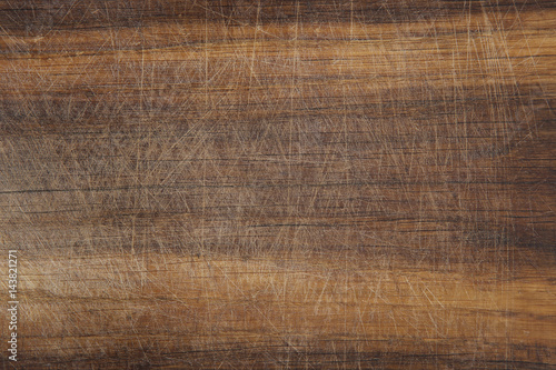Old cutting board texture. Old grunge wooden cutting kitchen desk board background texture.