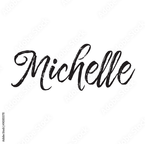 michelle, text design. Vector calligraphy. Typography poster.