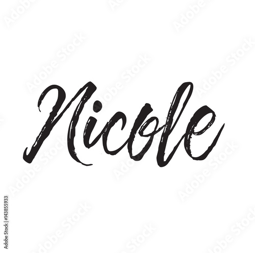 nicole, text design. Vector calligraphy. Typography poster.