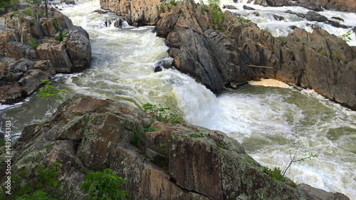 Running river water over rocks