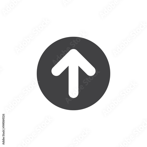 Arrow up flat icon. Round simple button, circular vector sign. Flat style design