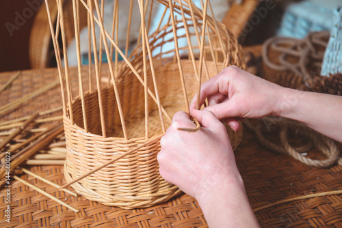 woman making basktes