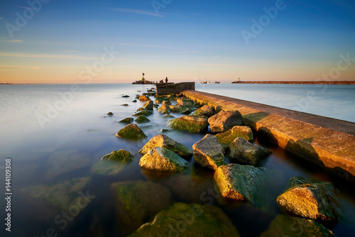 Breakwater, the entrance to the marina, Gdansk Gorki Zachodnie, Poland