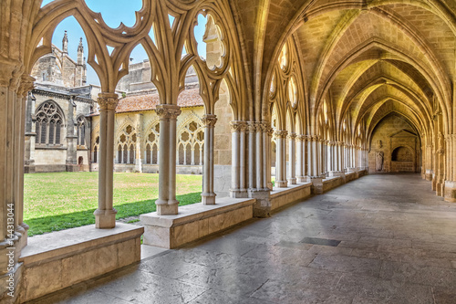 Gothic arches and pillars in Sainte-Marie de Bayonne Cathedral in Bayonne, Aquitaine, France