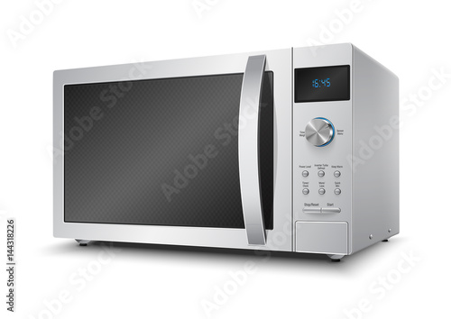 3D Realistic microwave oven steel vector