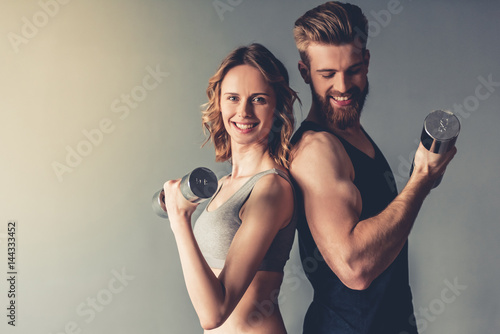Beautiful young sports couple