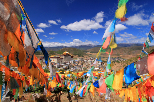 Ganden Sumtseling Gompa. Monastery near Shangri-la in Yunnan