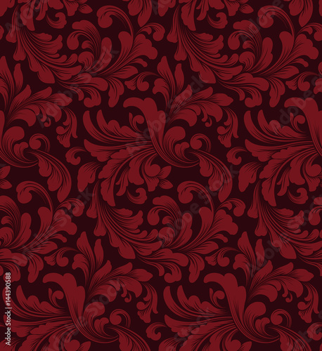 Vector damask seamless pattern element. Classical luxury old fashioned damask ornament, royal victorian seamless texture for wallpapers, textile, wrapping. Exquisite floral baroque template.