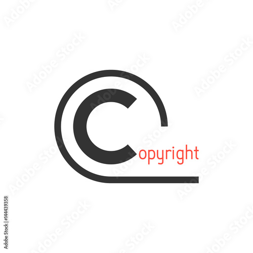 black simple copyright symbol