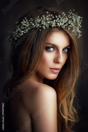 Girl with circlet of flowers