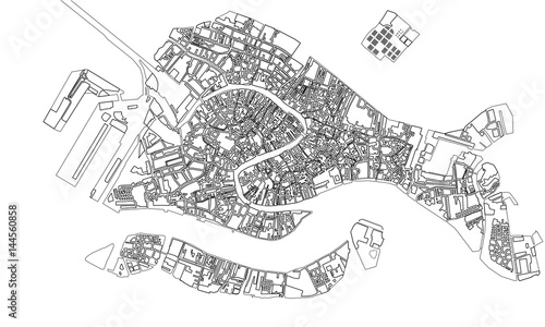 map of the city of Venice, Italy