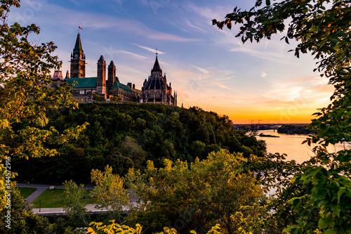 Parliament of Canada in Ottawa Summer Sunset