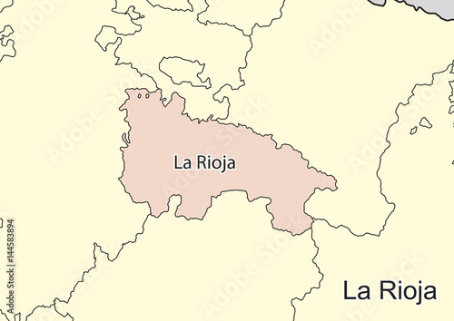 Vector map of the spanish autonomous community of La Rioja