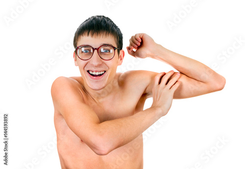 Young Man Muscle flexing