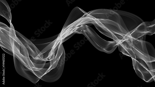3d illustration of white waves look like smoke