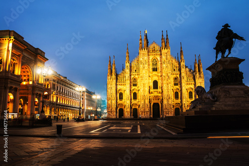 Cathedral of Milan, Italy at sunset