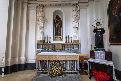 Interior of Saint Philip Apostle Church on Ortygia isle, Syracuse city, Sicily Island in Italy