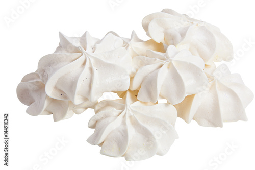 Delicious appetizing meringue isolated on white