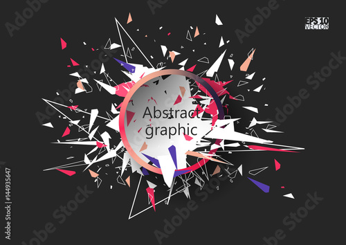 Graphic illustration with geometric pattern.