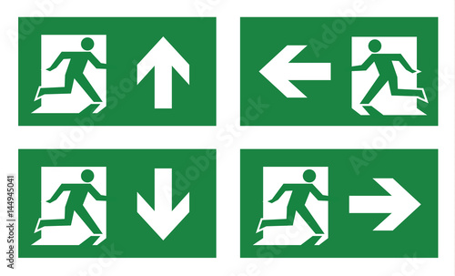 fire exit icon set