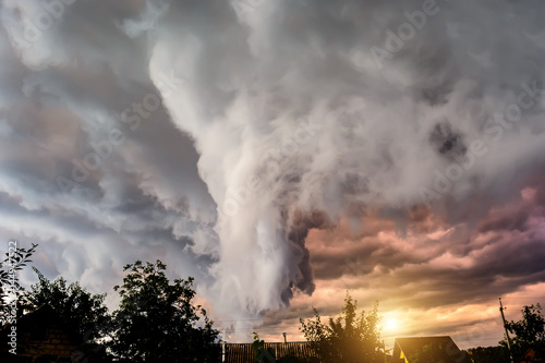 Dramatic storm cloudscape, with strange cloud shapes